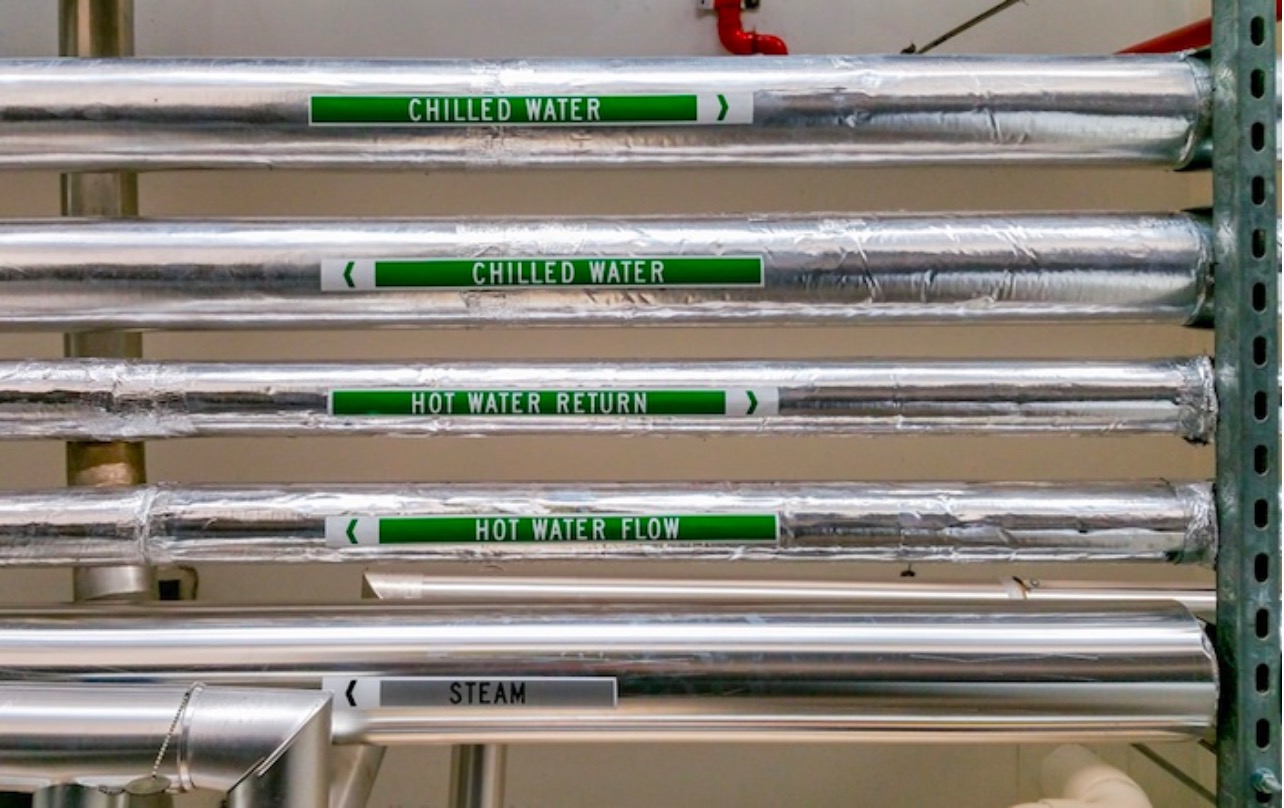 silver water pipes with polyethylene insulation